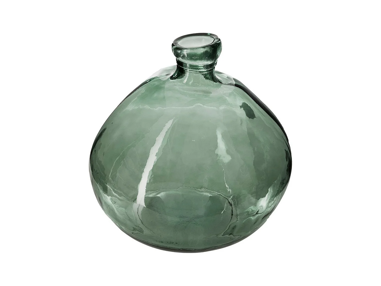 Vase rond en Verre recyclé Vert kaki H 33 cm