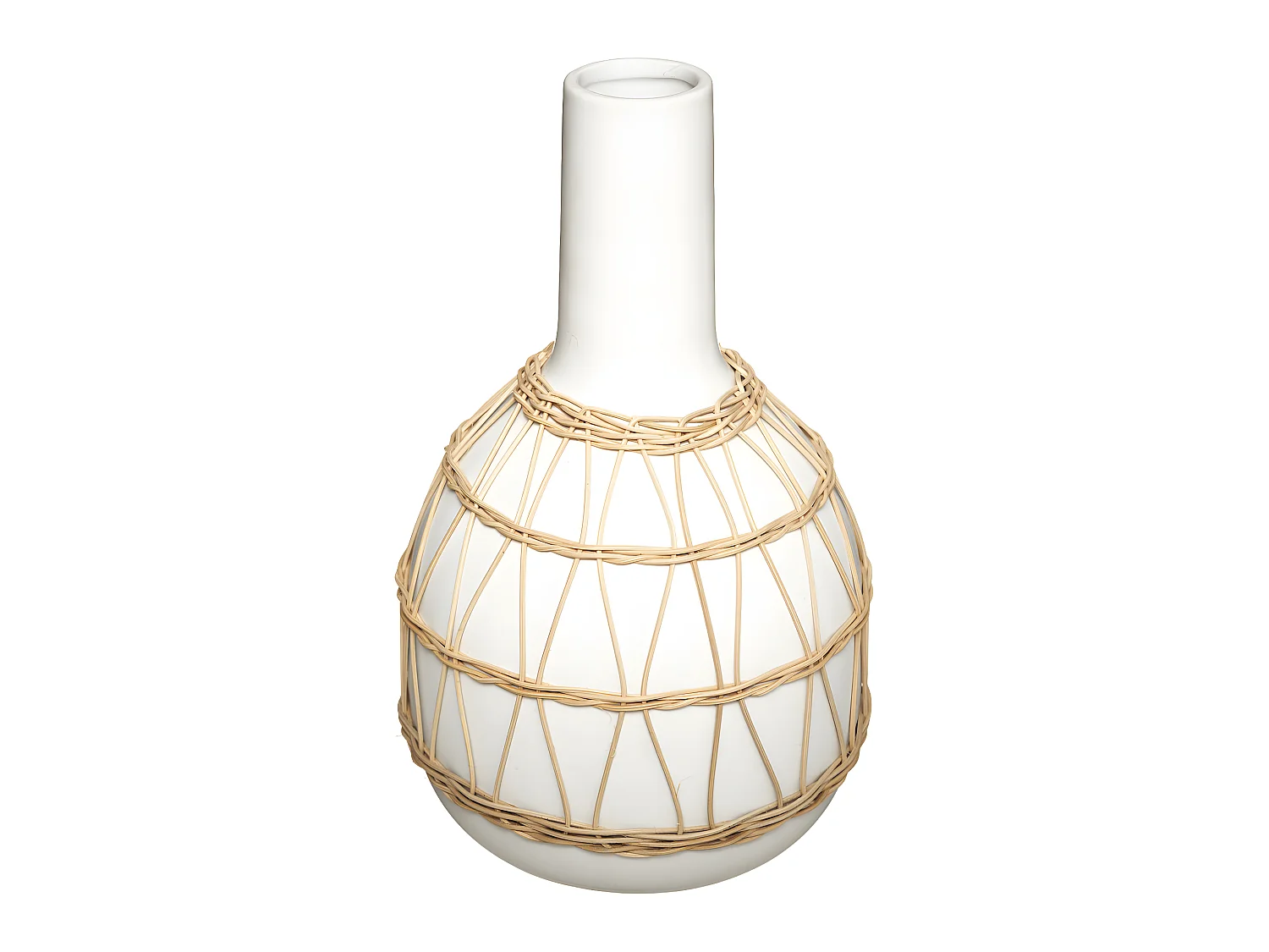 Vase en Céramique et Rotin H 29 cm