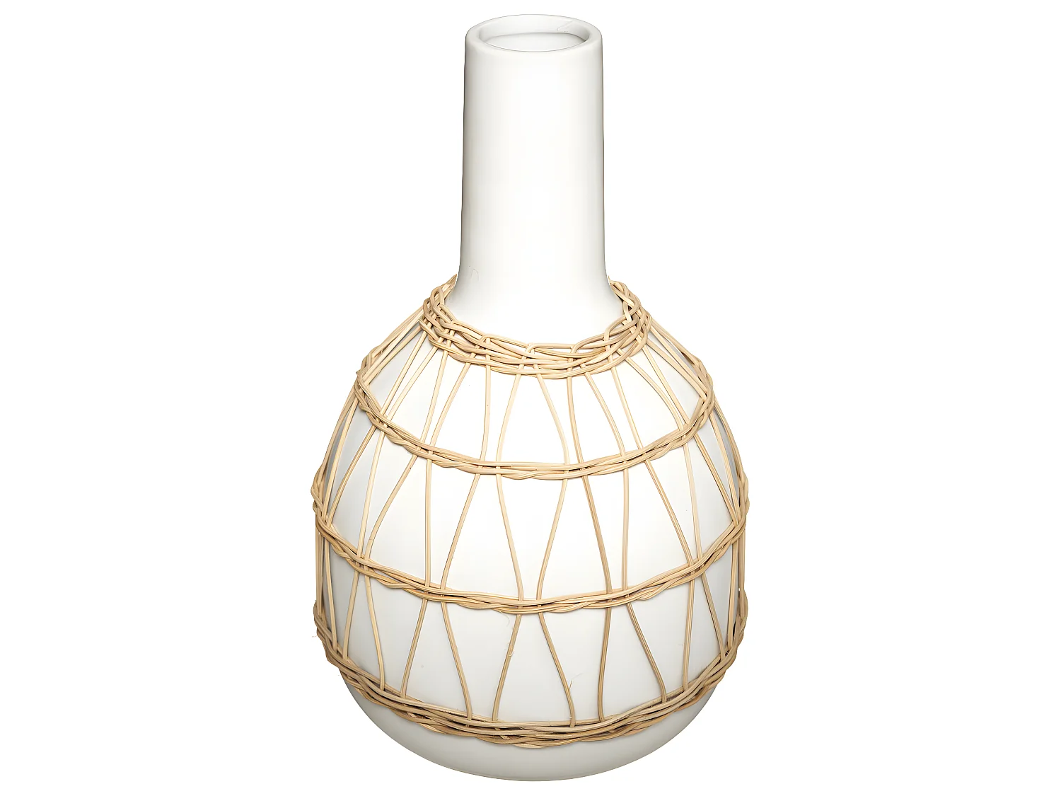 Vase en Céramique et Rotin H 29 cm