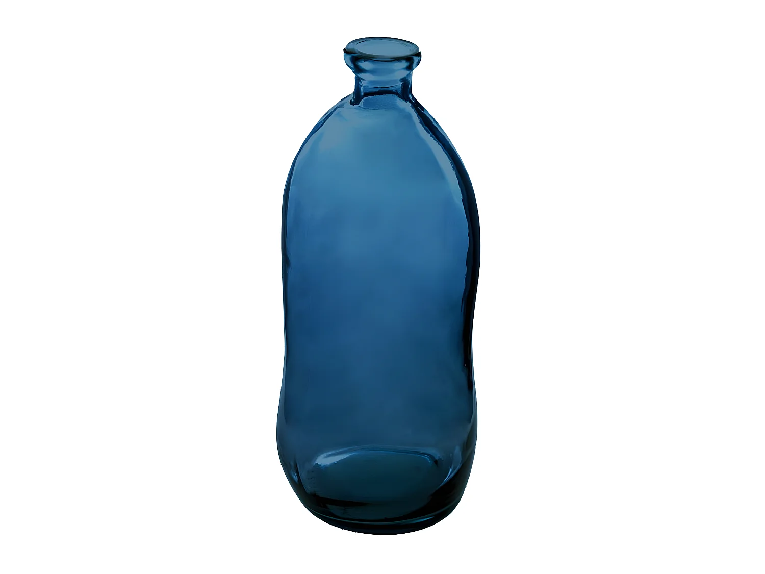 Vase bouteille en Verre recyclé Bleu orage H 51 cm