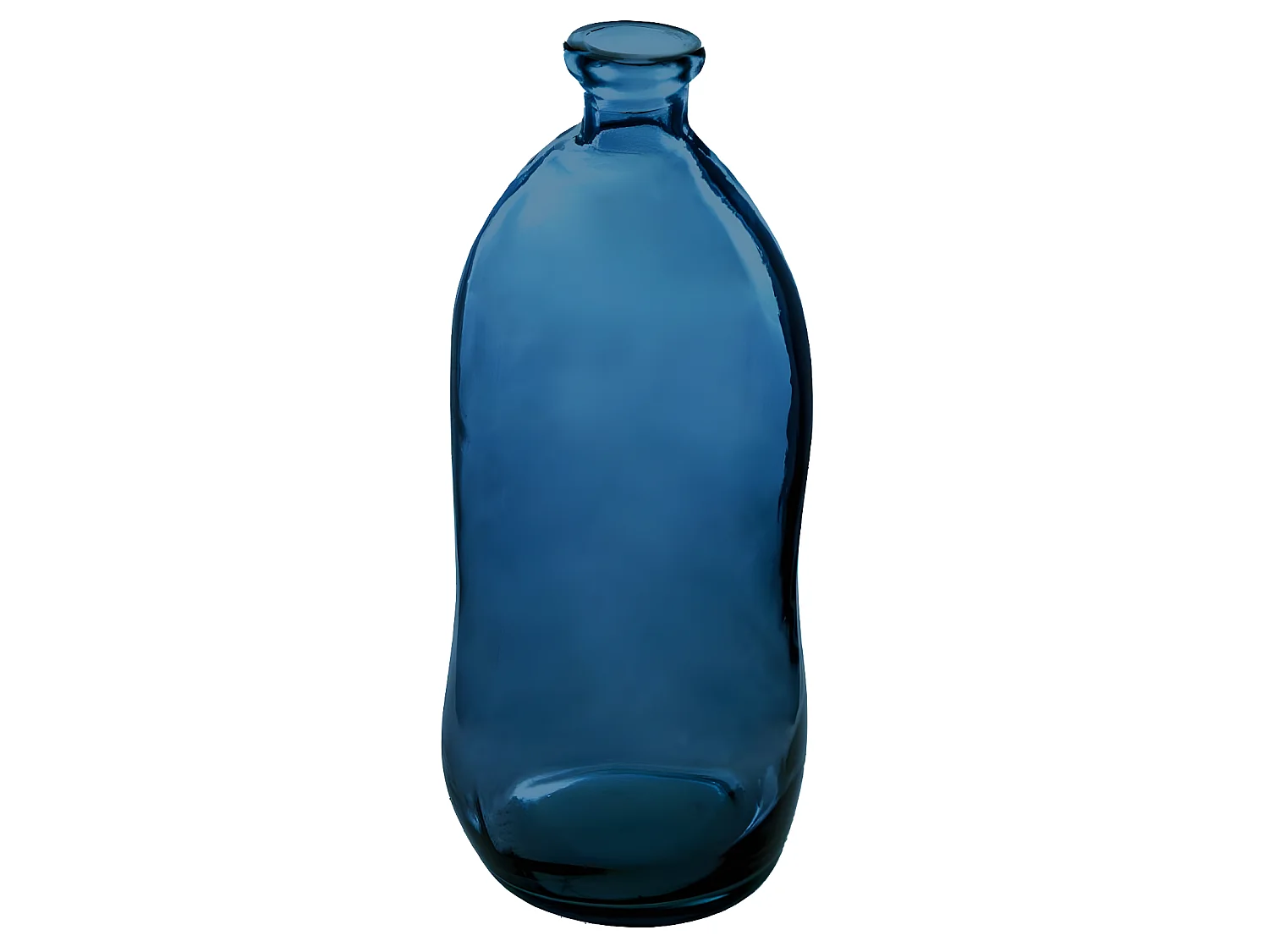 Vase bouteille en Verre recyclé Bleu orage H 51 cm