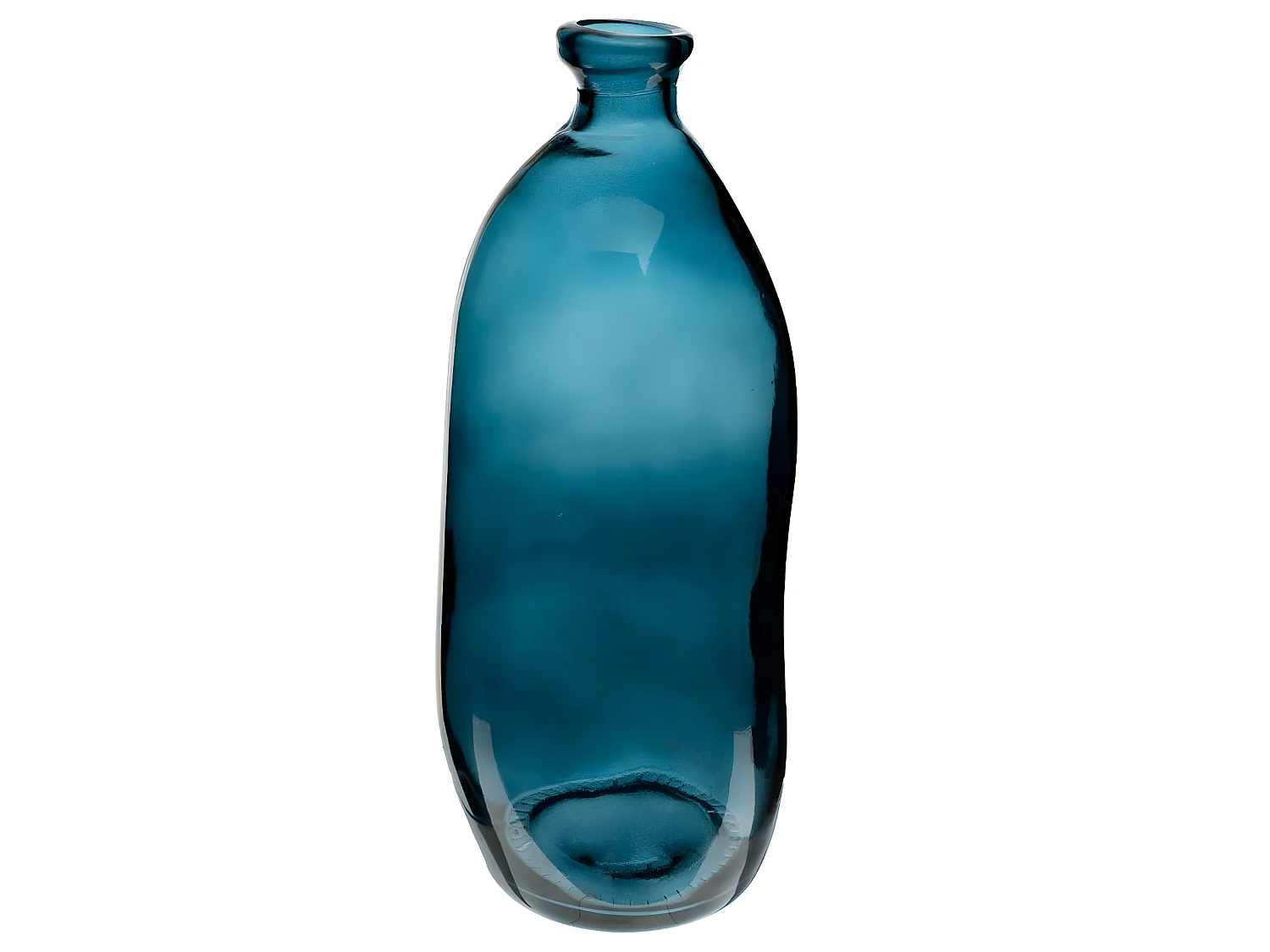 Vase bouteille en Verre recyclé Bleu orage H 51 cm