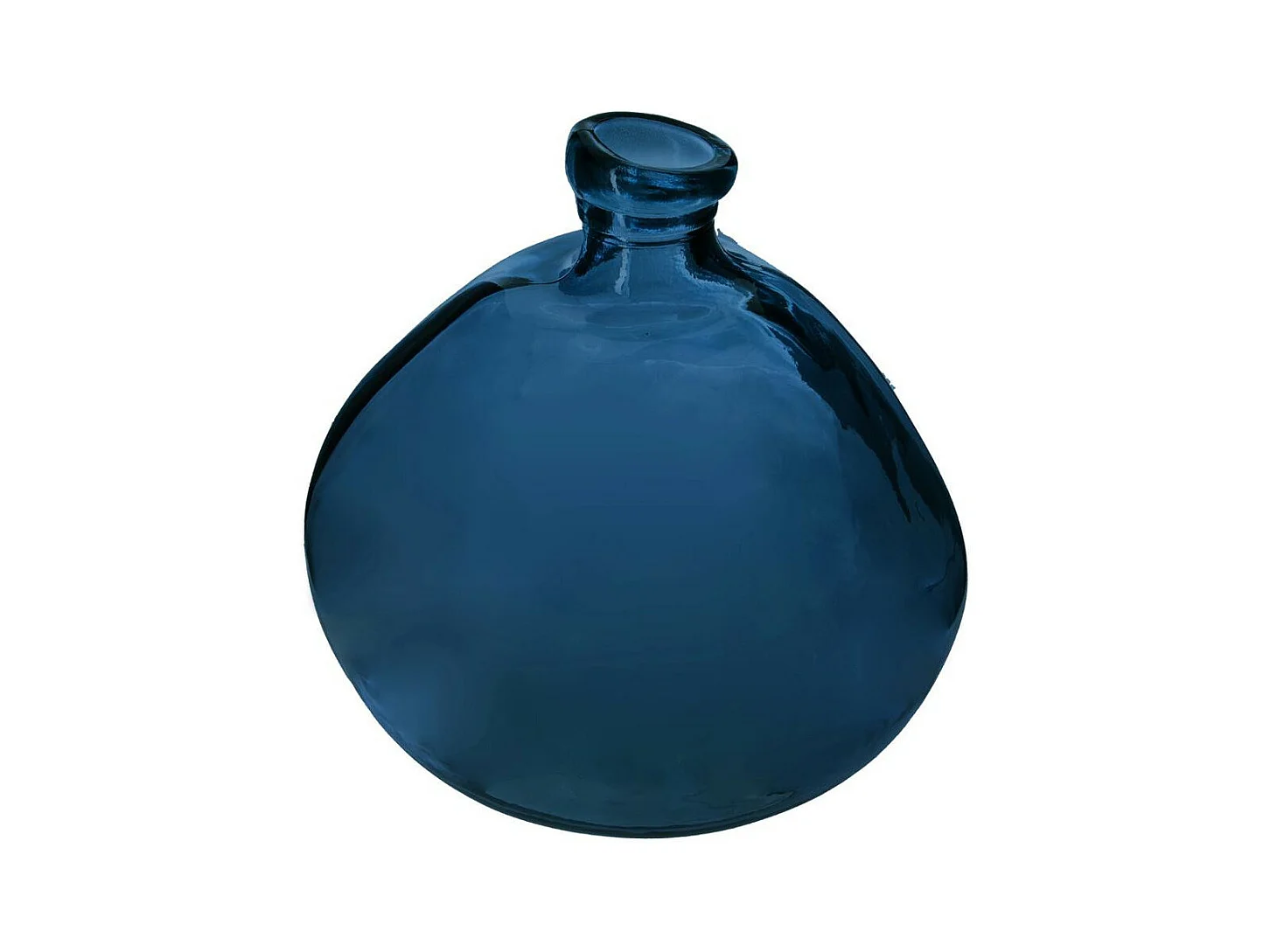 Vase rond Verre recyclé Bleu orage H 33 cm