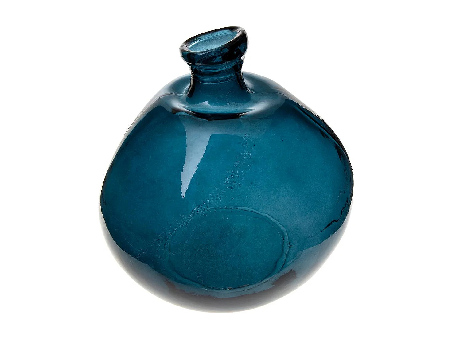 Vase rond Verre recyclé Bleu orage H 33 cm