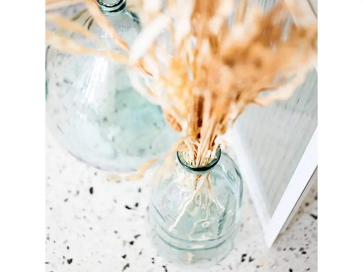 Vase bouteille en Verre recyclé transparent H 51 cm