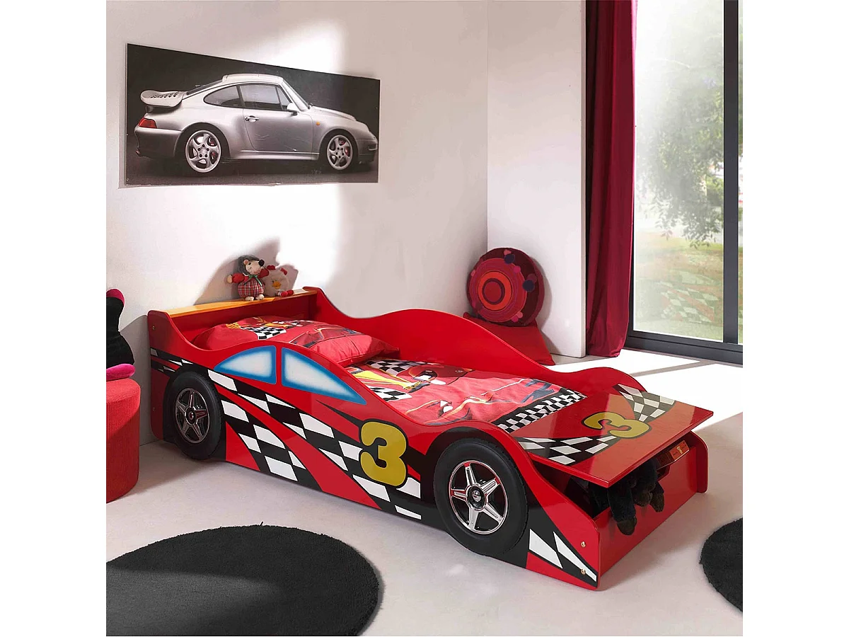TURBO - Lit Voiture de Course 70x140cm Style Formule 1