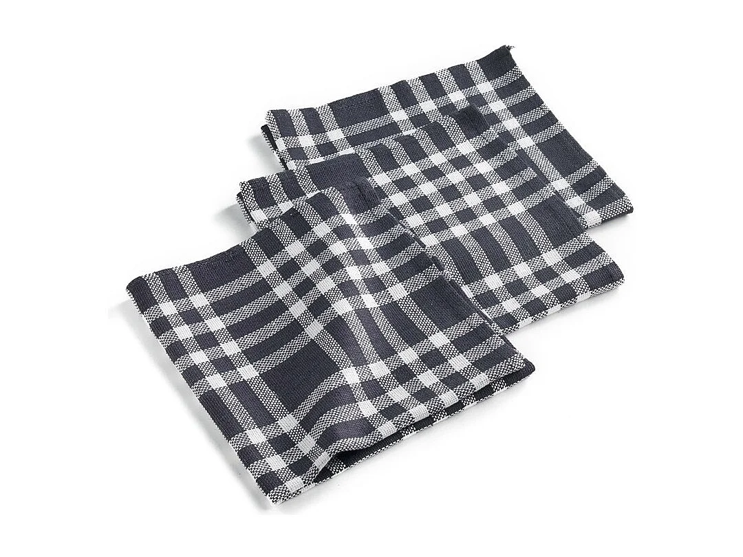 Lot de 3 Serviettes de Table "Traditio" 45x45cm Noir