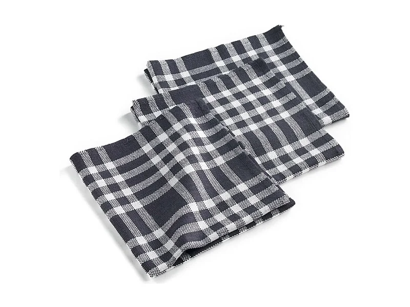 Lot de 3 Serviettes de Table "Traditio" 45x45cm Noir