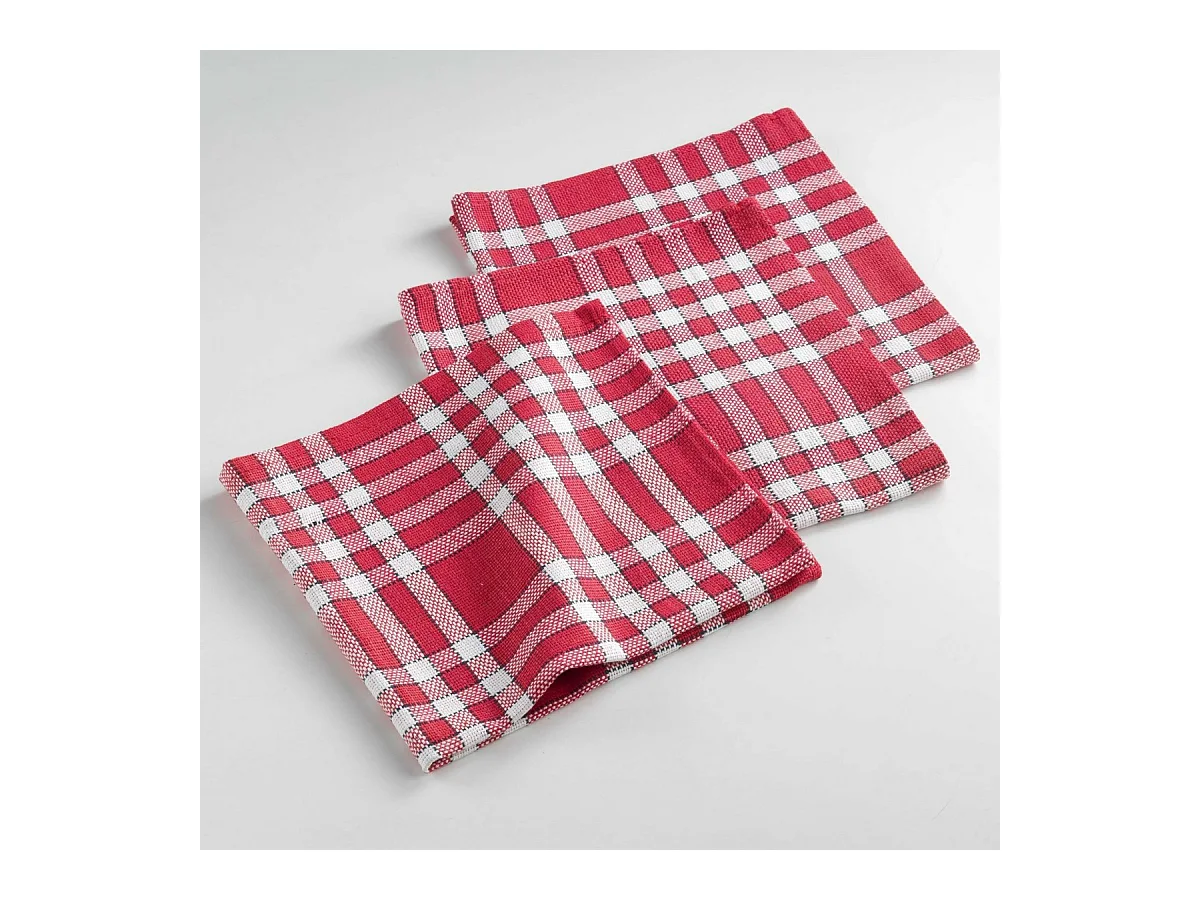 Lot de 3 Serviettes de Table "Traditio" 45x45cm Rouge