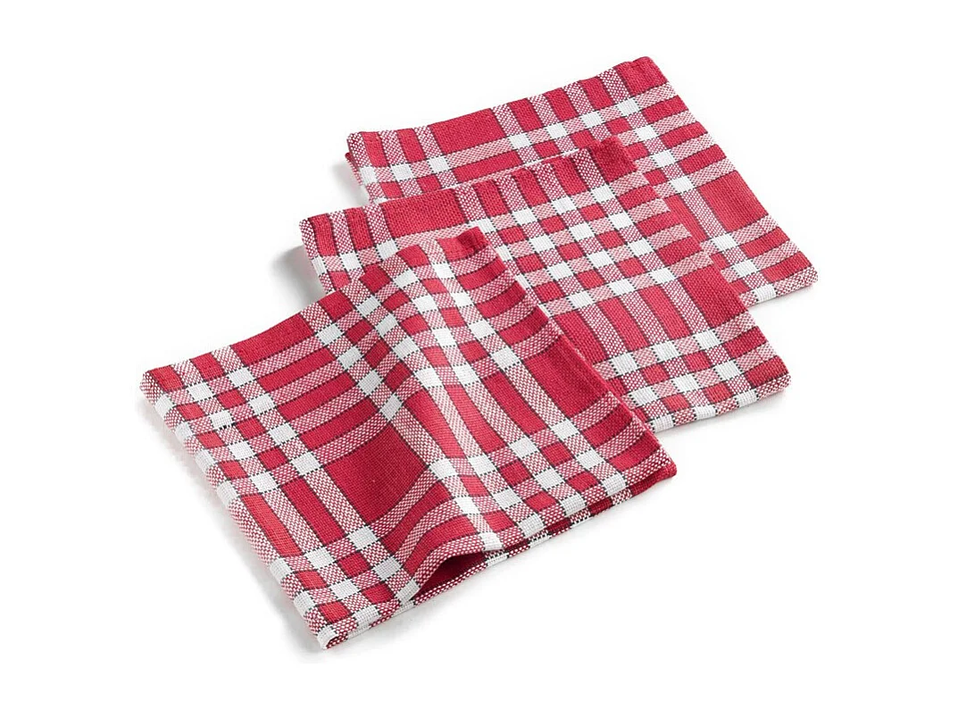 Lot de 3 Serviettes de Table "Traditio" 45x45cm Rouge