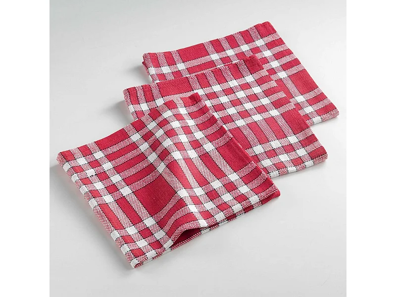Lot de 3 Serviettes de Table "Traditio" 45x45cm Rouge