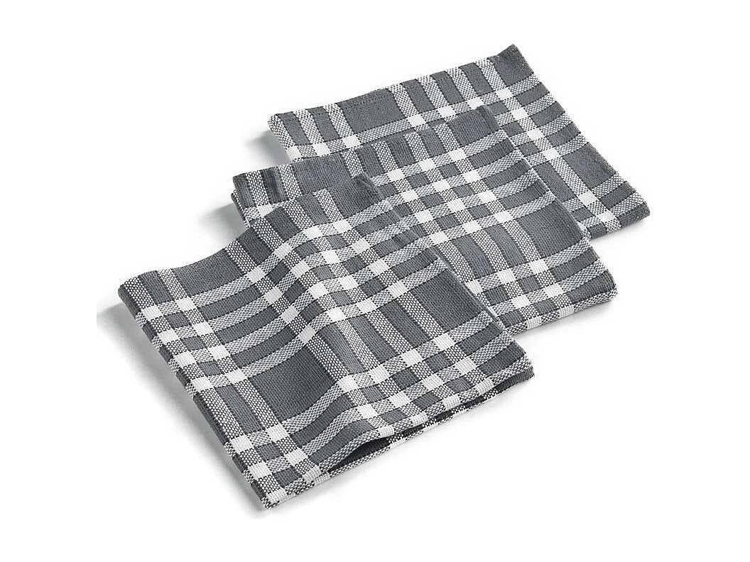 Lot de 3 Serviettes de Table "Traditio" 45x45cm Anthracite