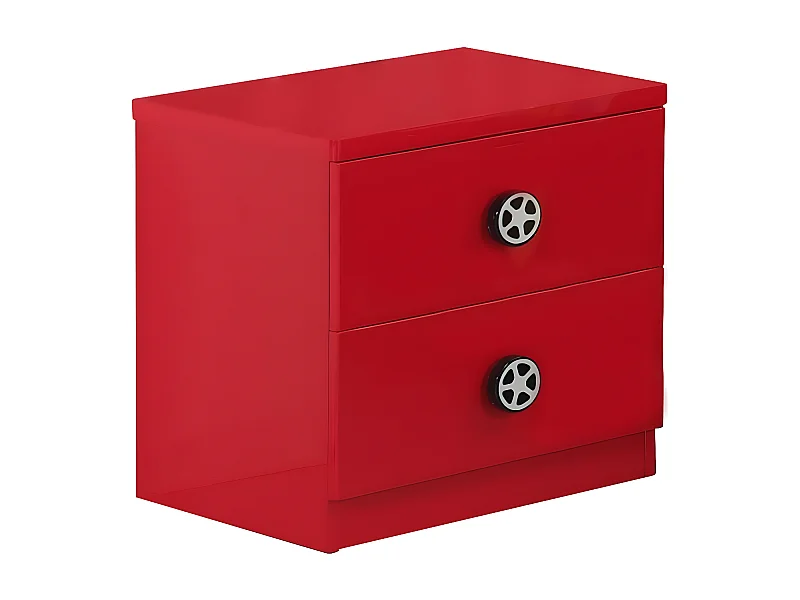 TURBO - Chevet 2 Tiroirs Rouge Style Racing