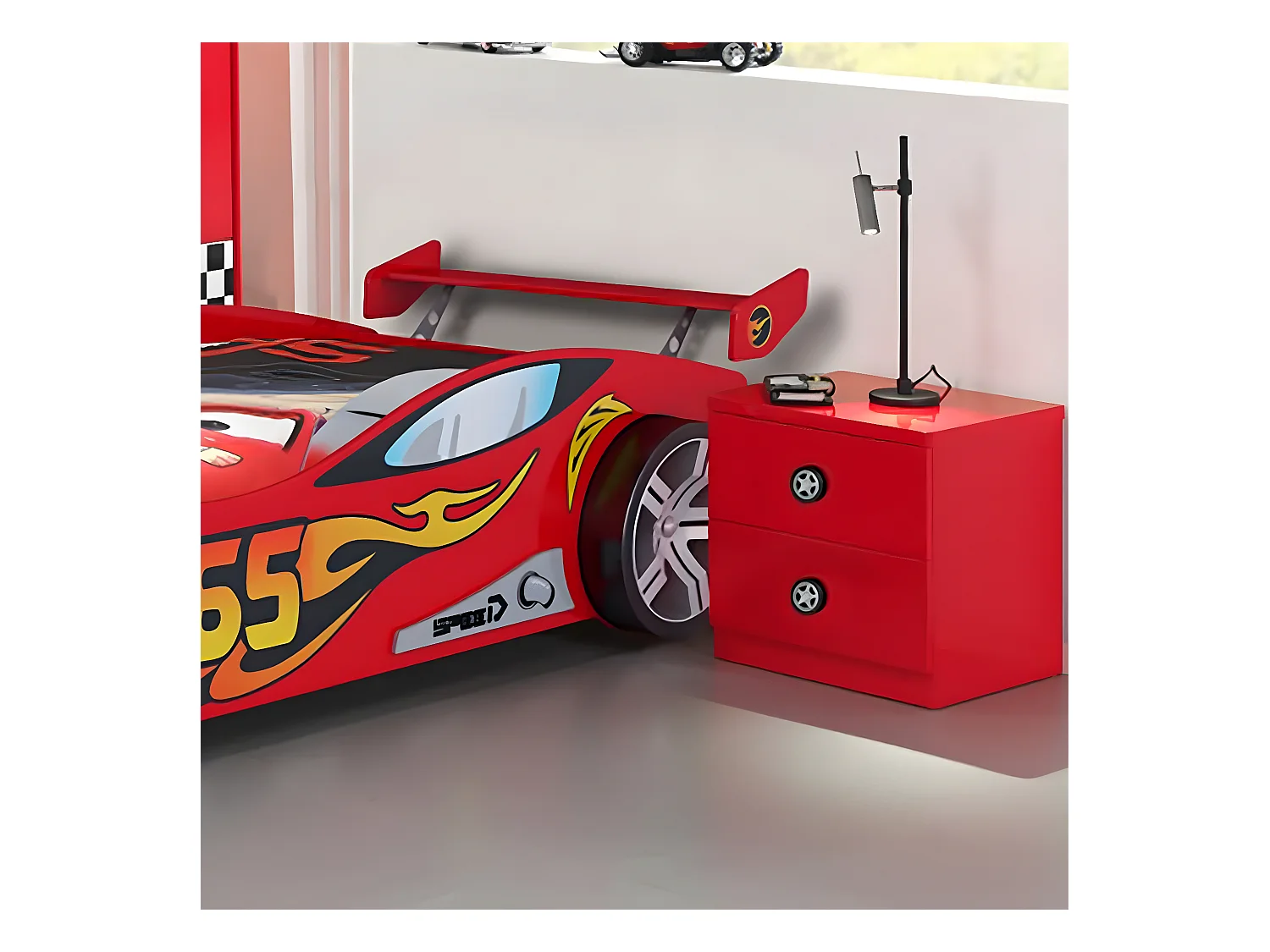 TURBO - Chevet 2 Tiroirs Rouge Style Racing