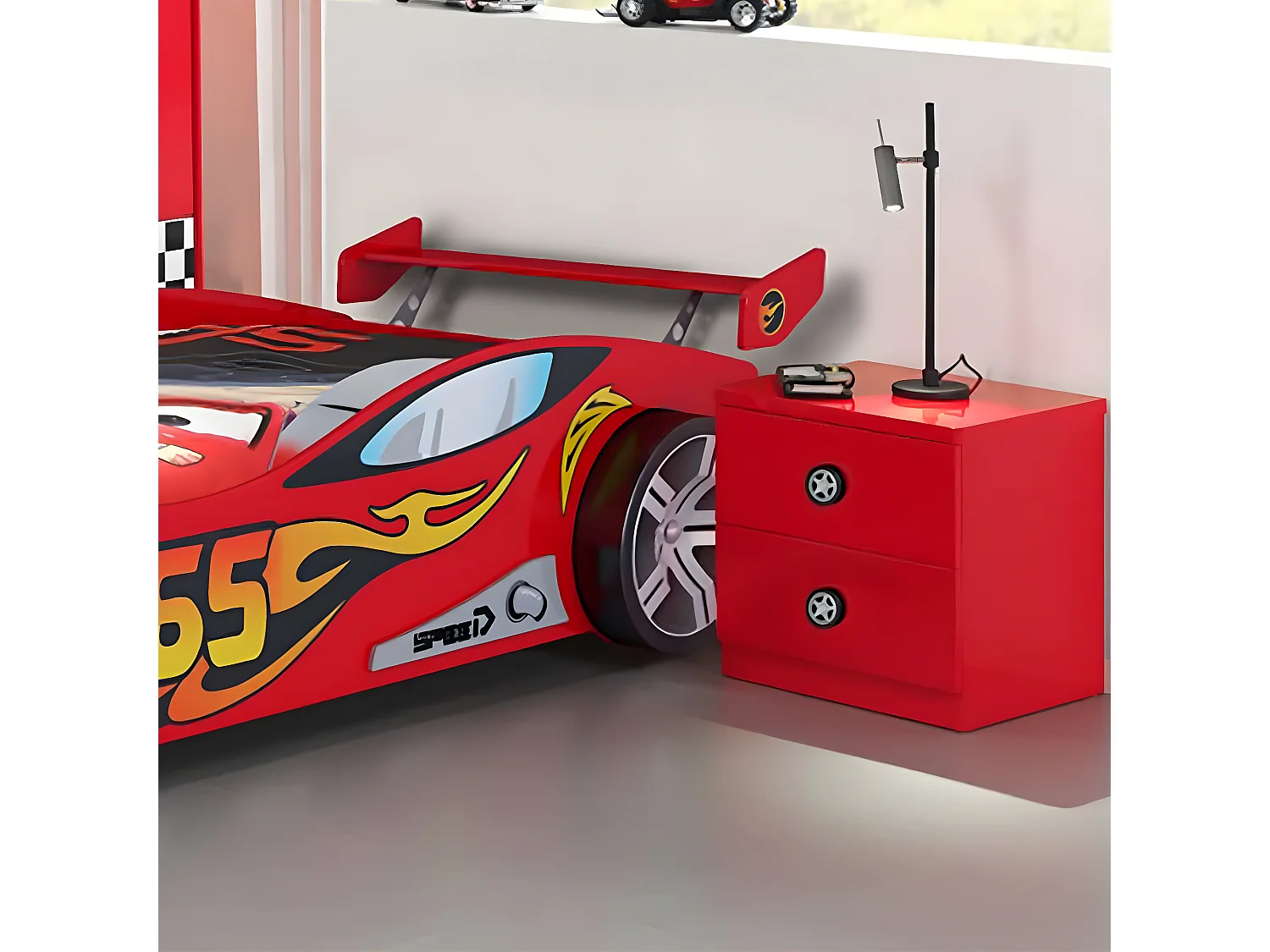 TURBO - Chevet 2 Tiroirs Rouge Style Racing
