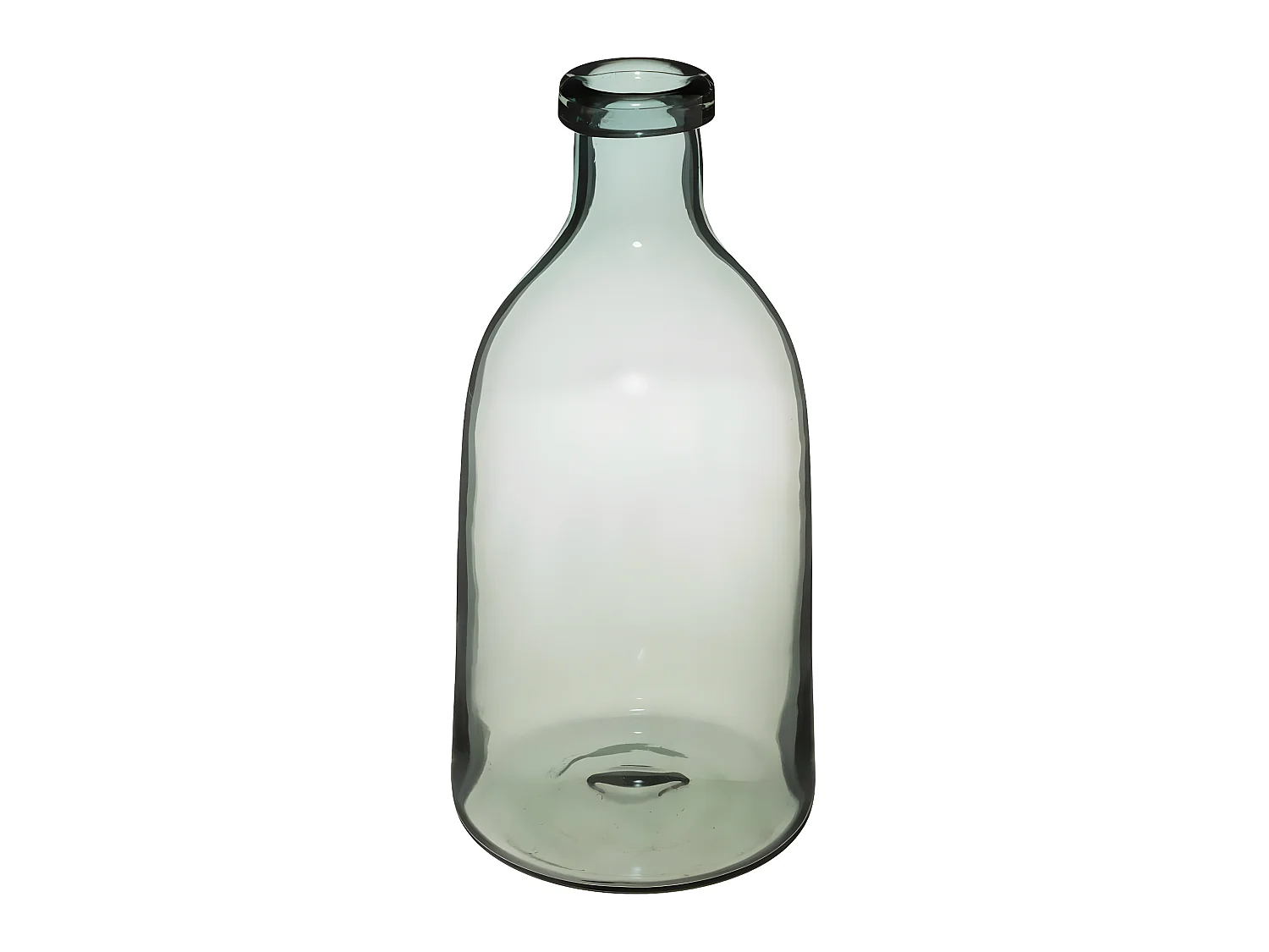 Vase Bouteille en Verre Gris H 29 cm