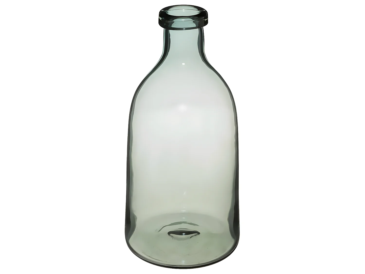 Vase Bouteille en Verre Gris H 29 cm