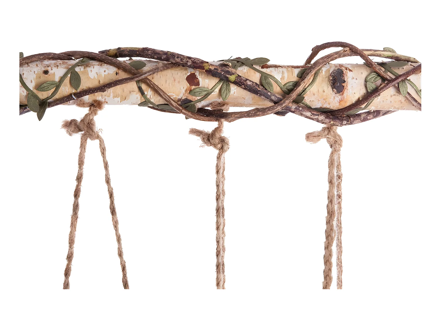 Set 5 Soliflores en Verre avec Suspension en Corde et Bois