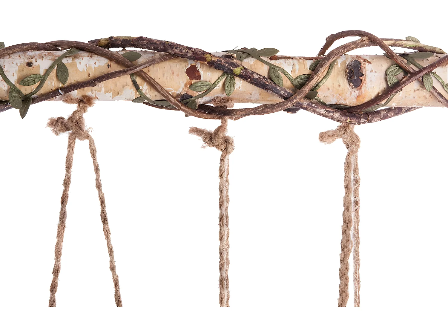 Set 5 Soliflores en Verre avec Suspension en Corde et Bois