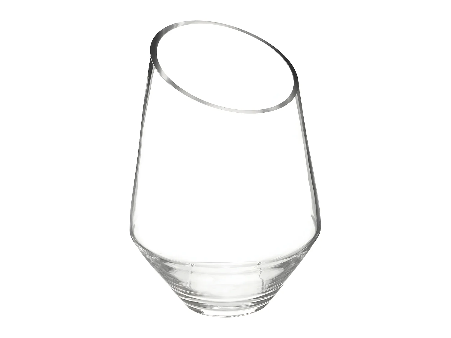 Vase biseauté en verre H 25 cm