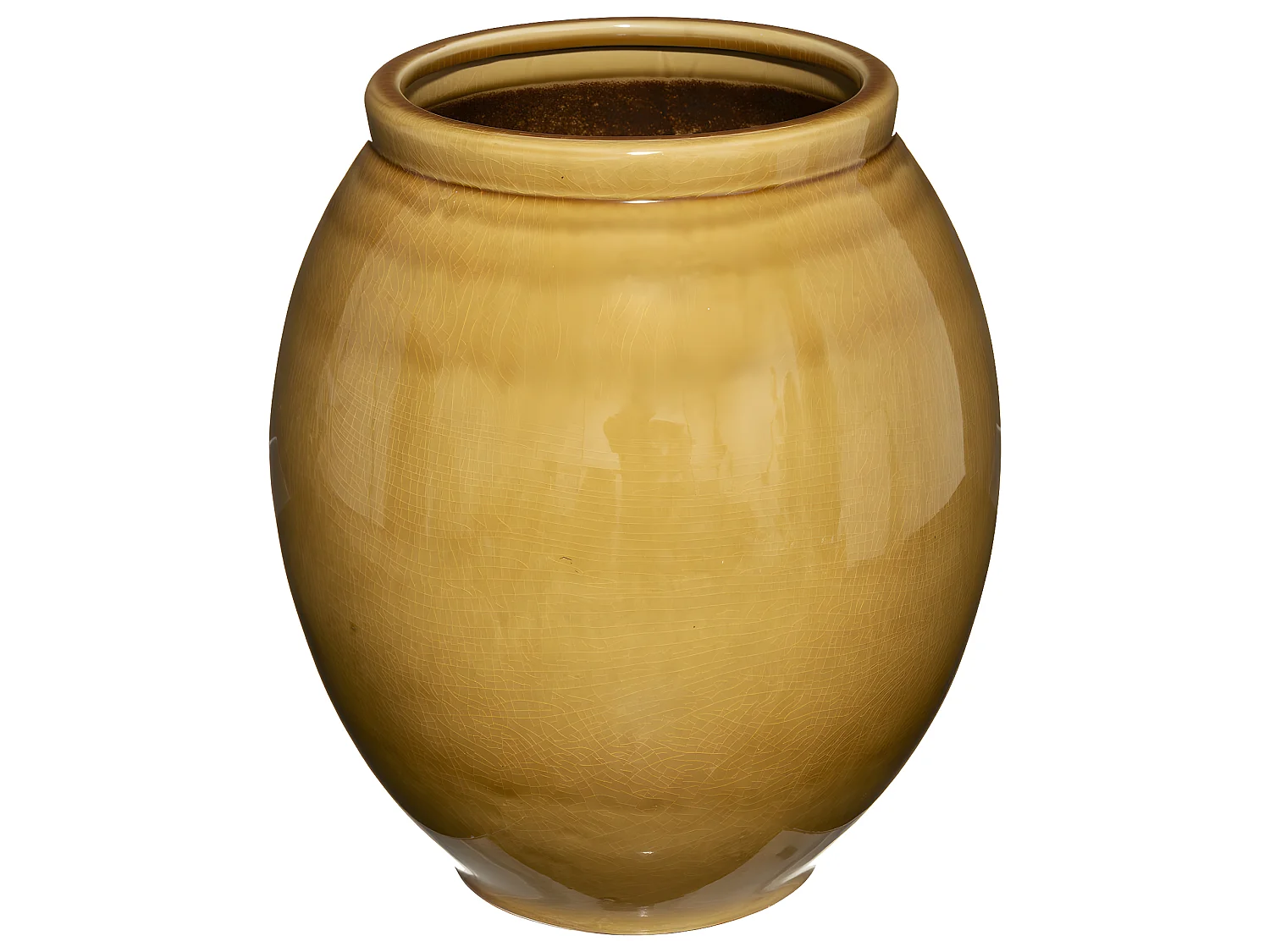 Pot en Céramique craquelée Ocre D 34 x H 39 cm