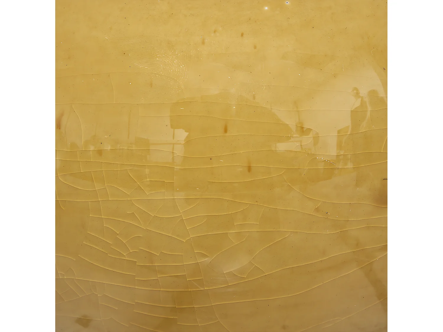 Pot en Céramique craquelée Ocre D 34 x H 39 cm