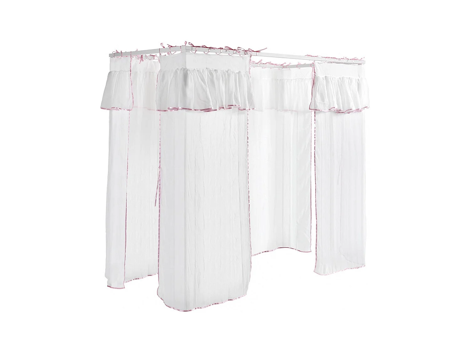 MILADY - Lit à Baldaquin 90x200cm avec Tiroir et Rideaux