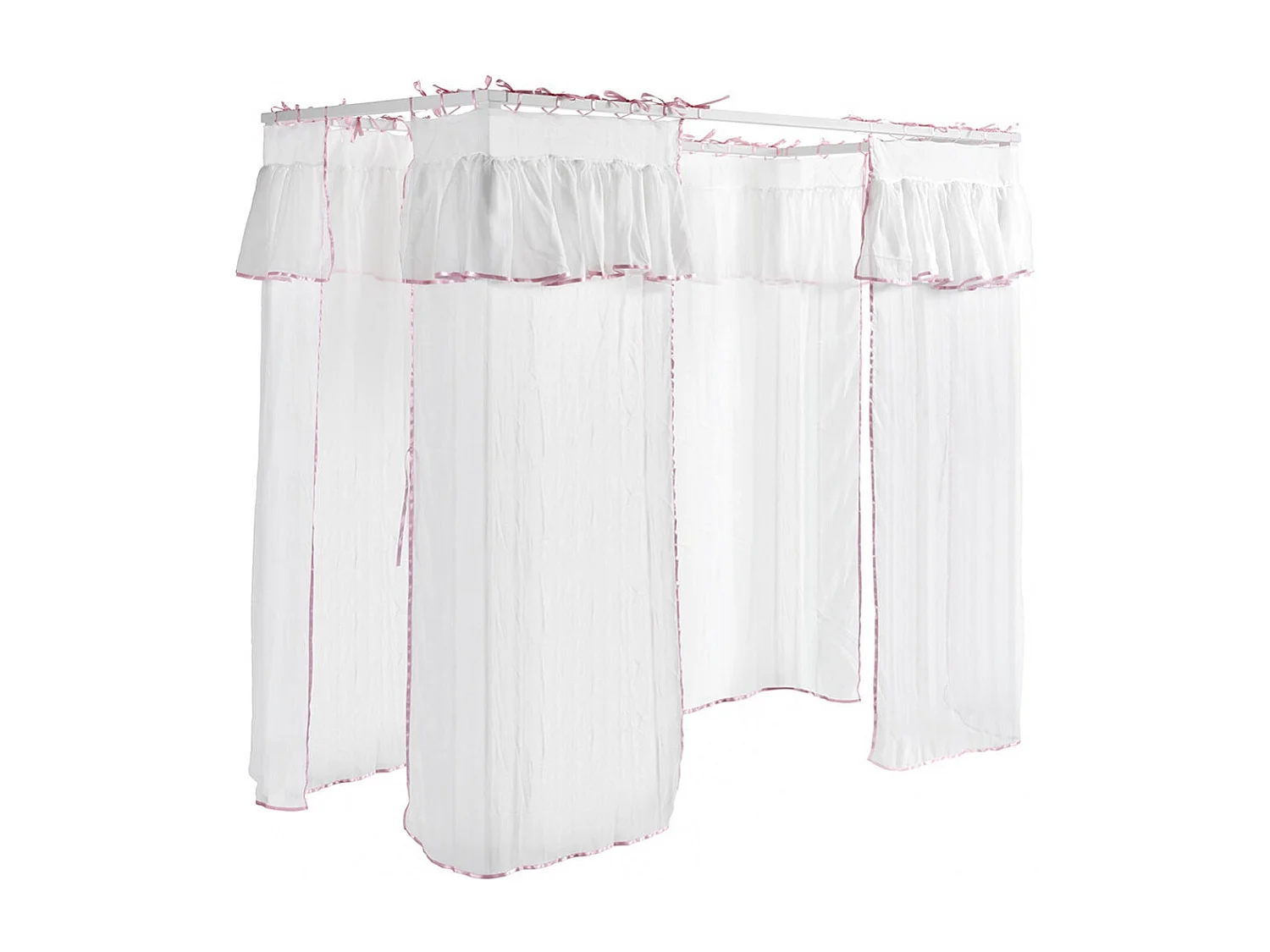 MILADY - Lit à Baldaquin 90x200cm avec Tiroir et Rideaux