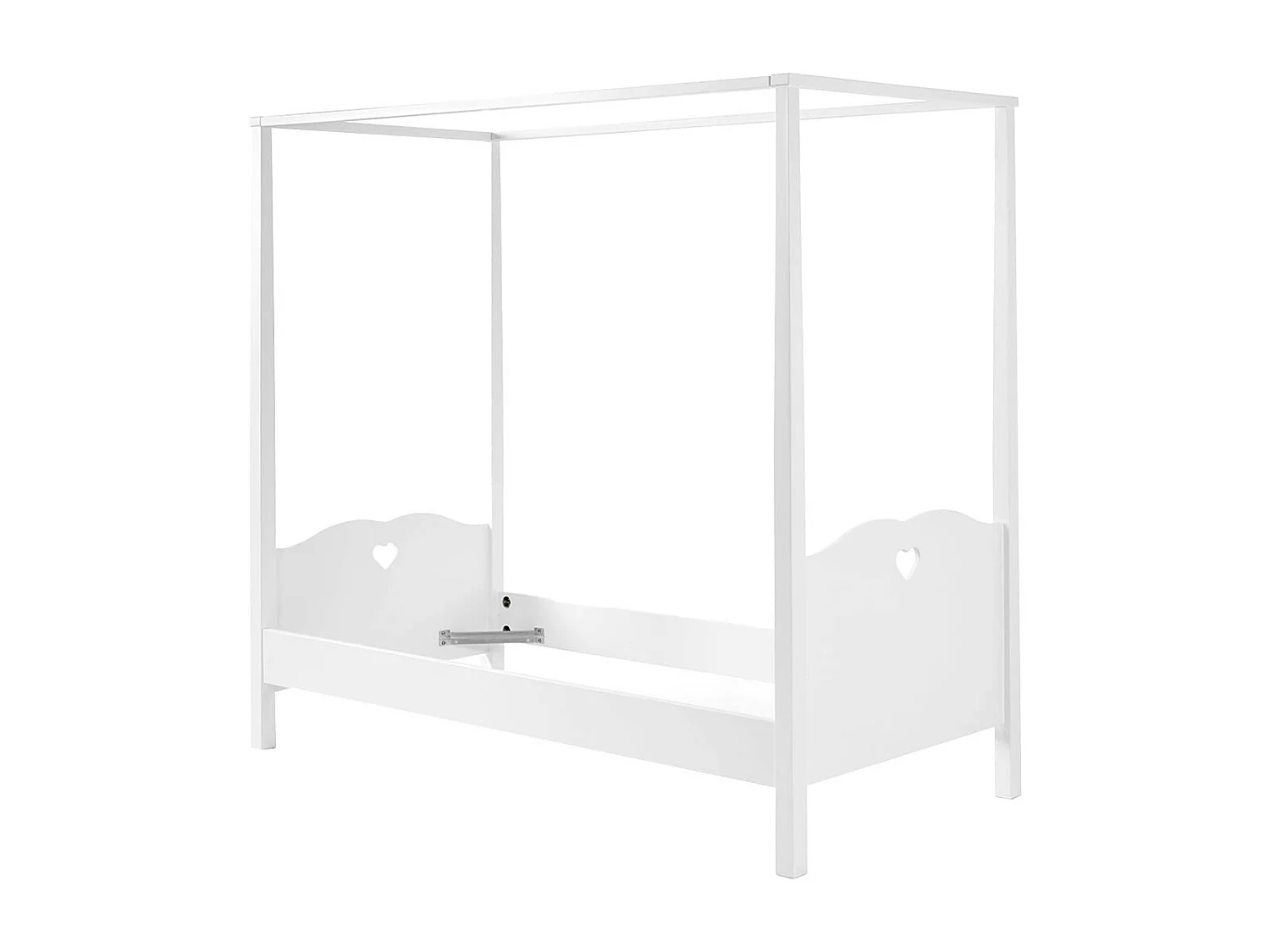 MILADY - Lit à Baldaquin 90x200cm avec Tiroir et Rideaux