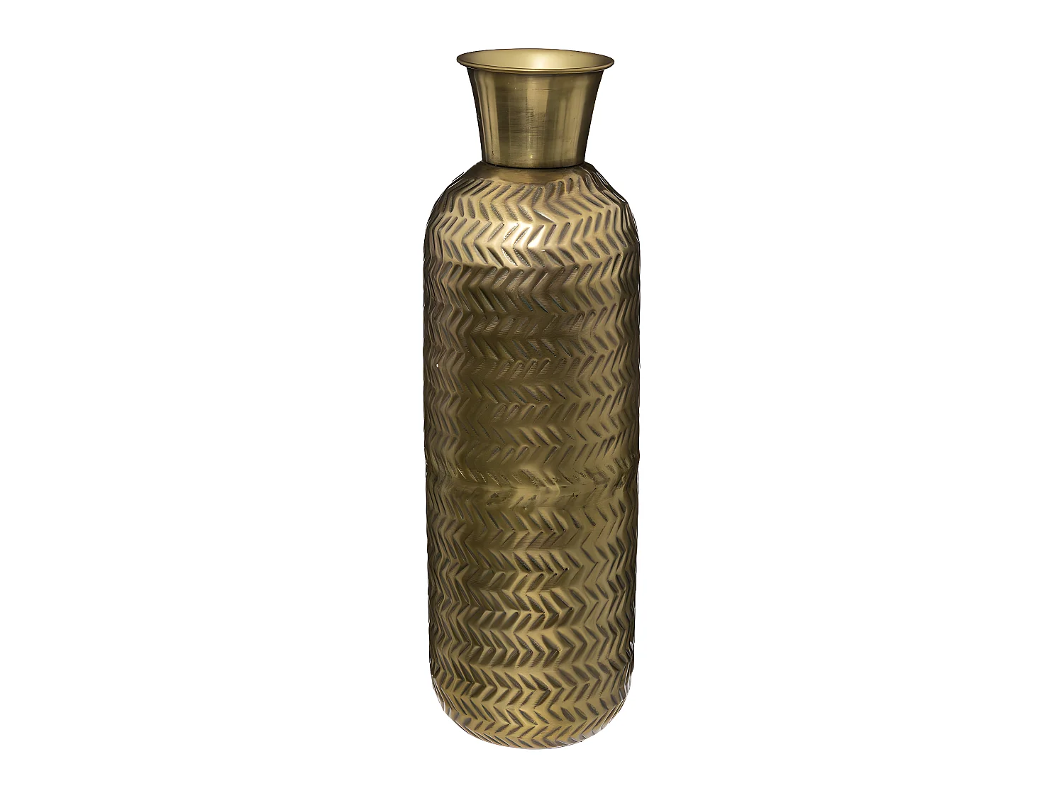 Grand Vase en métal doré D 15 x H  45 cm