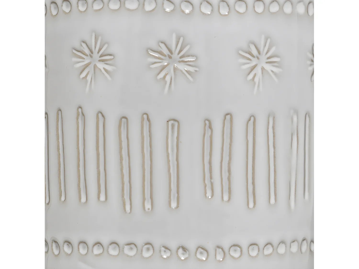 Vase en Céramique Ivoire décorée H 21 cm