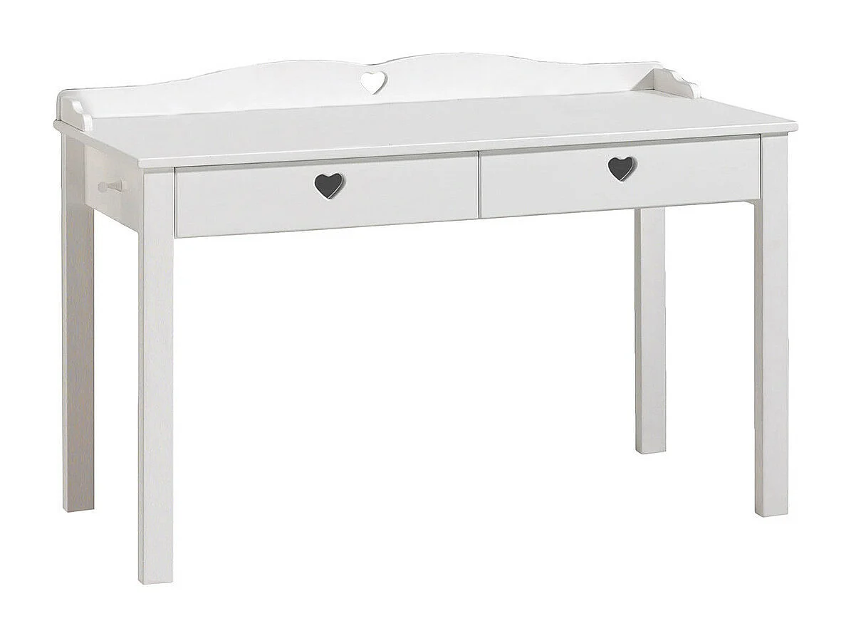 MILADY - Lit 90x200cm avec Sommier + Chevet + Armoire 2P + Bureau