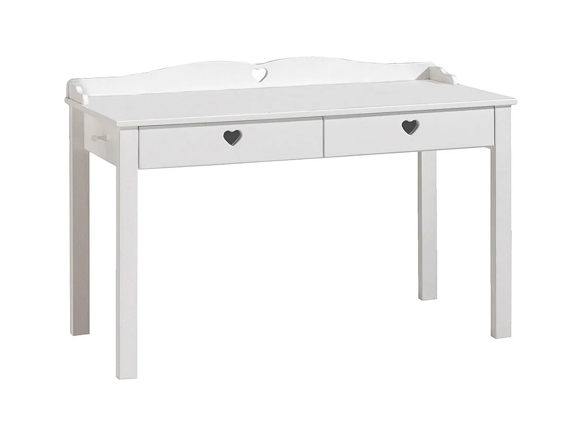 MILADY - Lit 90x200cm avec Sommier + Chevet + Armoire 2P + Pack Bureau