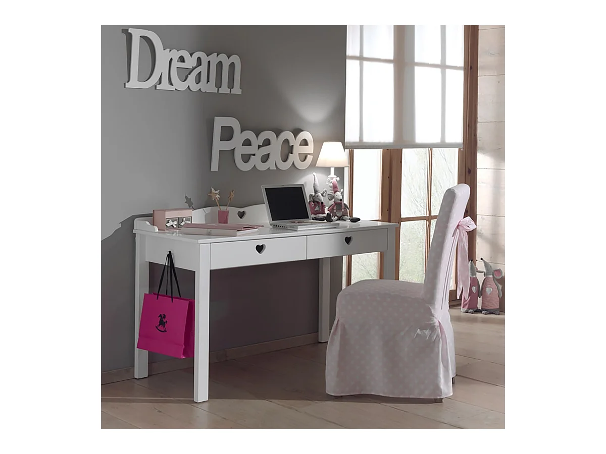 MILADY - Chambre 90x200cm Lit Banquette + Armoire 3P + Bureau