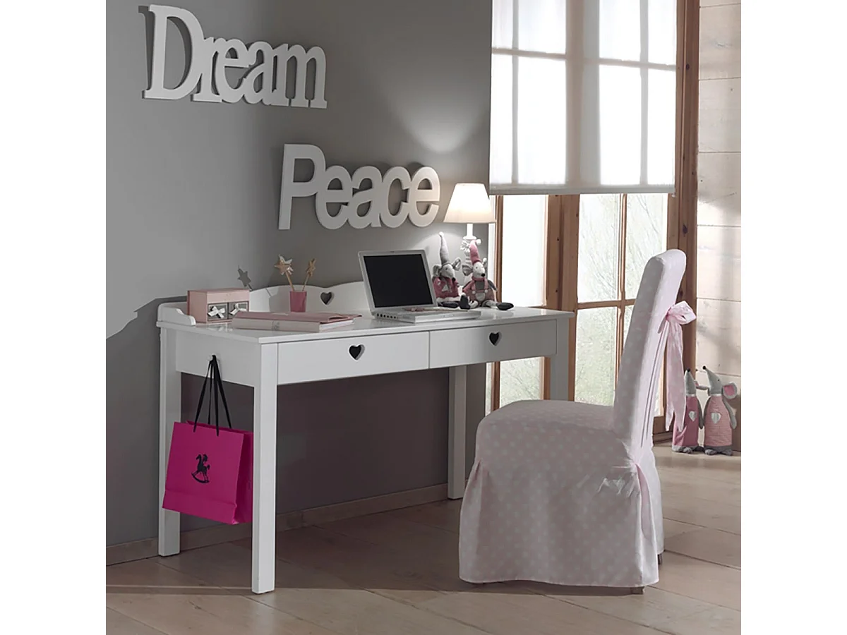 MILADY - Chambre 90x200cm Lit Banquette + Armoire 3P + Bureau