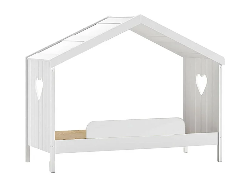 MILADY - Lit Cabane Ouvert 90x200cm avec Barrière de Lit