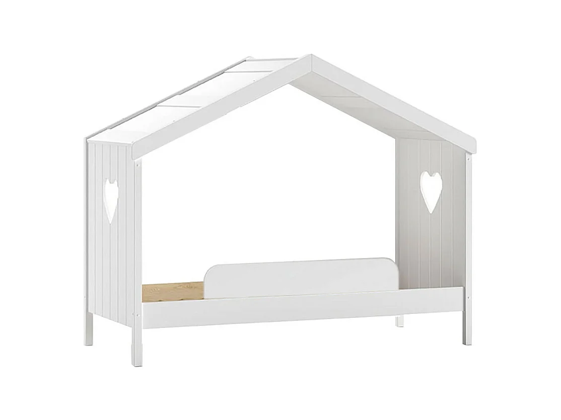 MILADY - Lit Cabane Ouvert 90x200cm avec Barrière de Lit