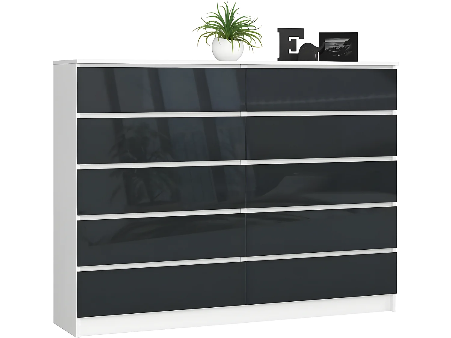 CUPID - Commode style moderne chambre à coucher - 160x121x40 - 10 grands tiroirs