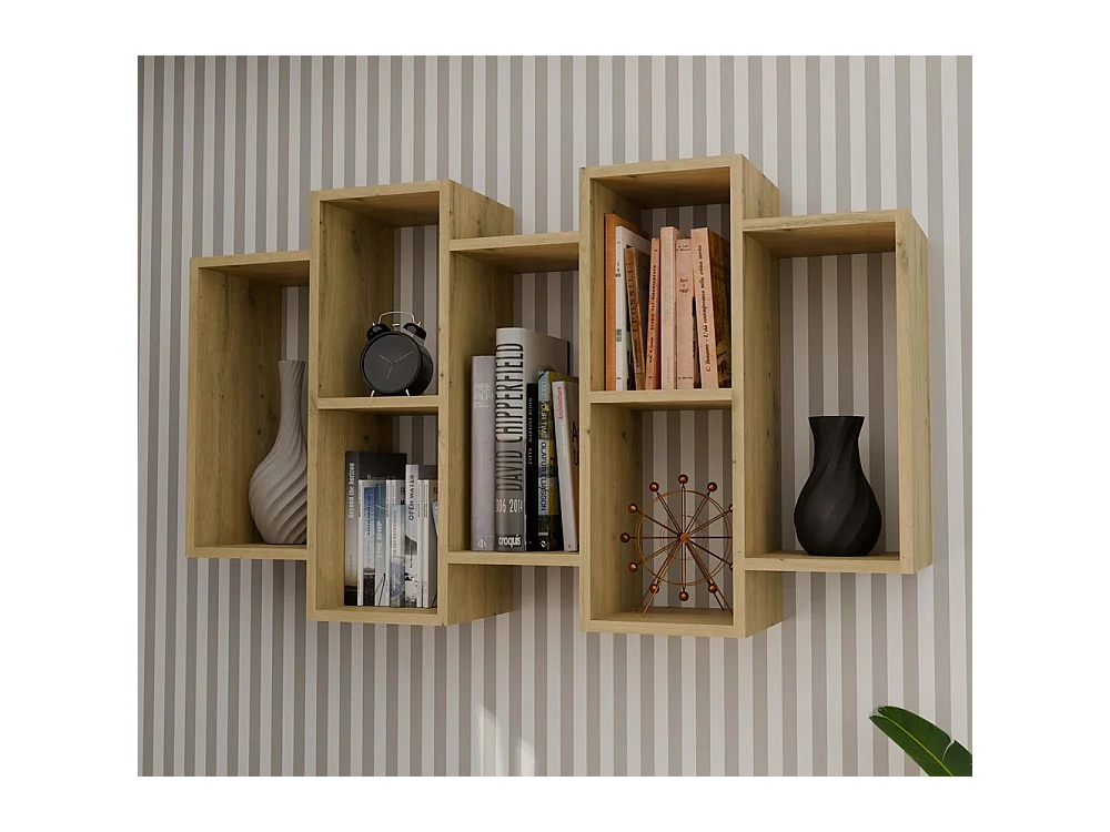 SELMA - Librería colgante de estilo moderno salón - 129,5x20x65 - 7 estantes