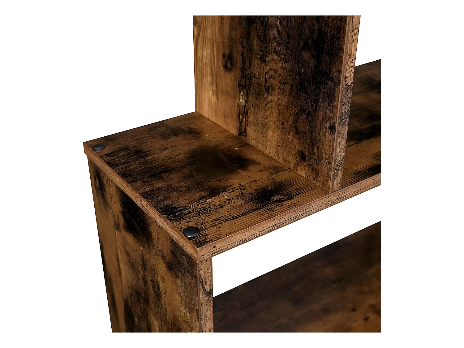 LEBELY - Bibliothèque style rustique salon/chambre à coucher - 190.5x70x24 cm - 6 tablettes