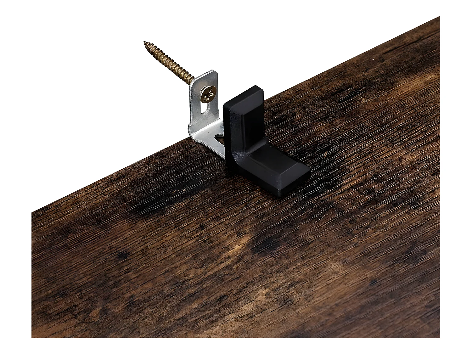 LEBELY - Bibliothèque style rustique salon/chambre à coucher - 190.5x70x24 cm - 6 tablettes