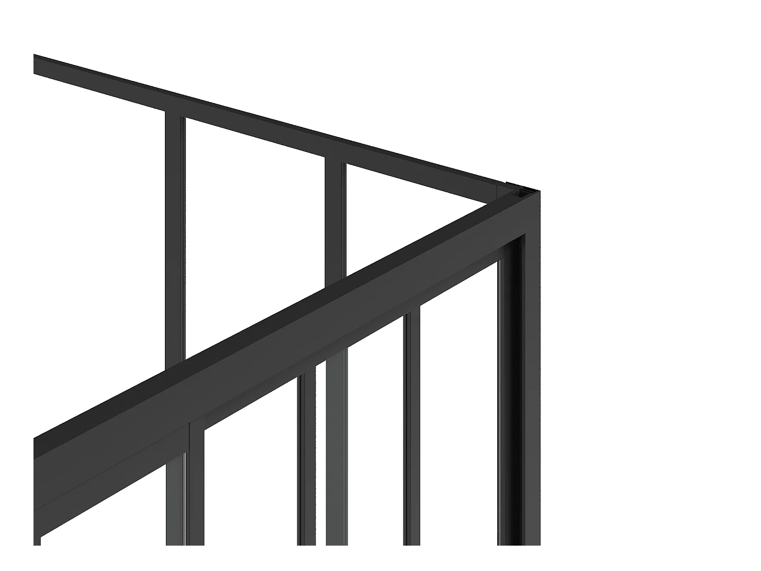 Paroi de douche avec porte coulissante noir mat style industriel - 100 x 80 x 195 cm - URBANIK