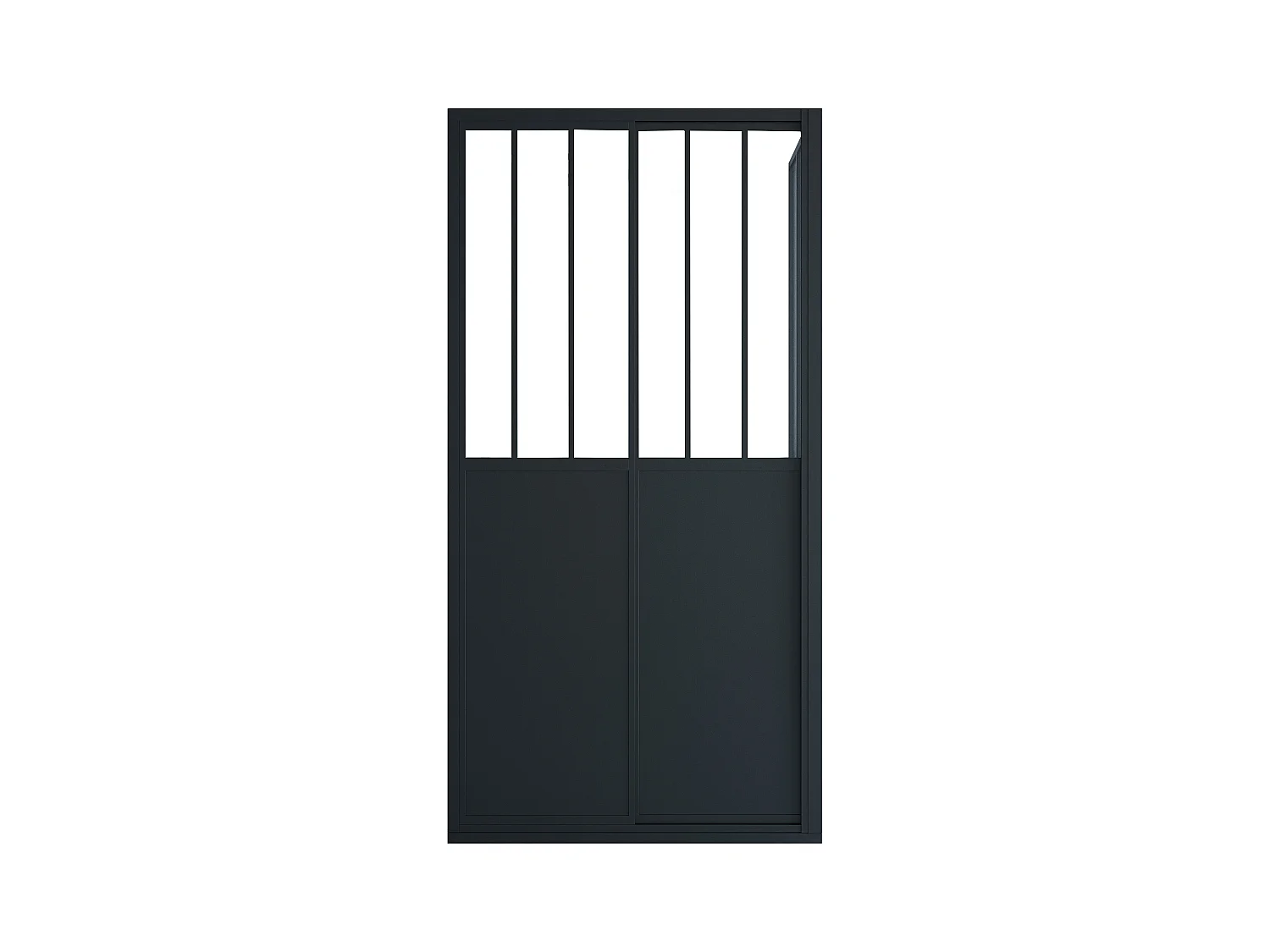 Paroi de douche avec porte coulissante noir mat style industriel - 100 x 80 x 195 cm - URBANIK