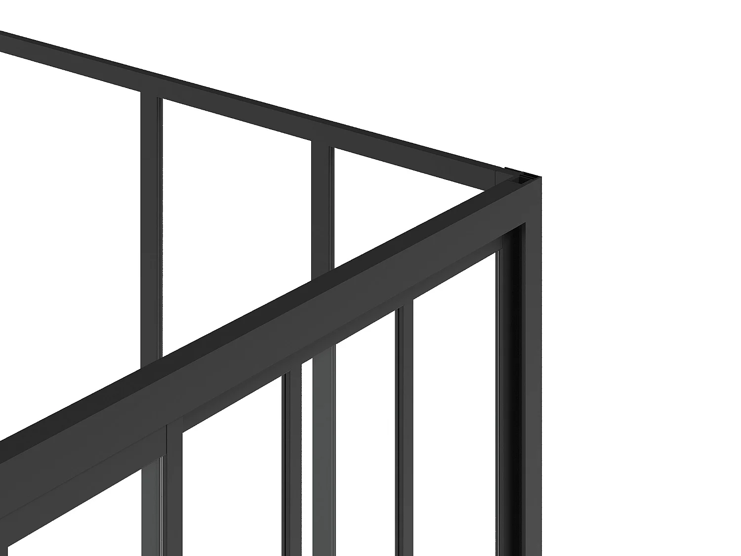 Paroi de douche avec porte coulissante noir mat style industriel - 100 x 80 x 195 cm - URBANIK