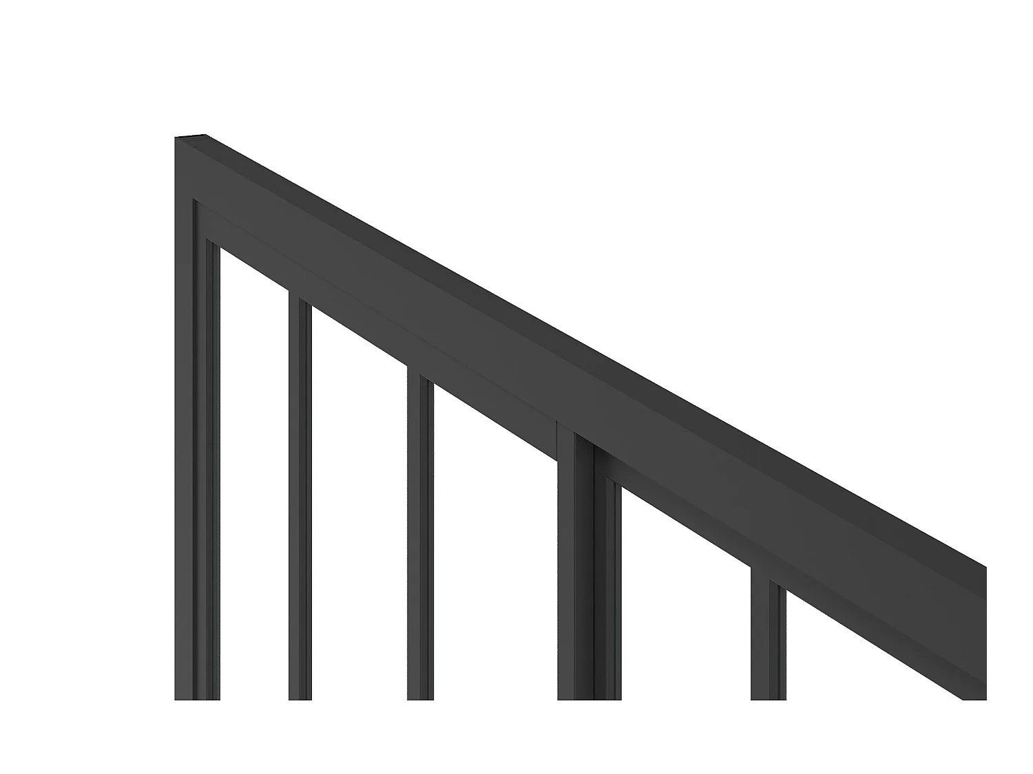 Parete doccia con porta scorrevole 120 x 80 x 195 cm Nero opaco Stile industriale - URBANIK