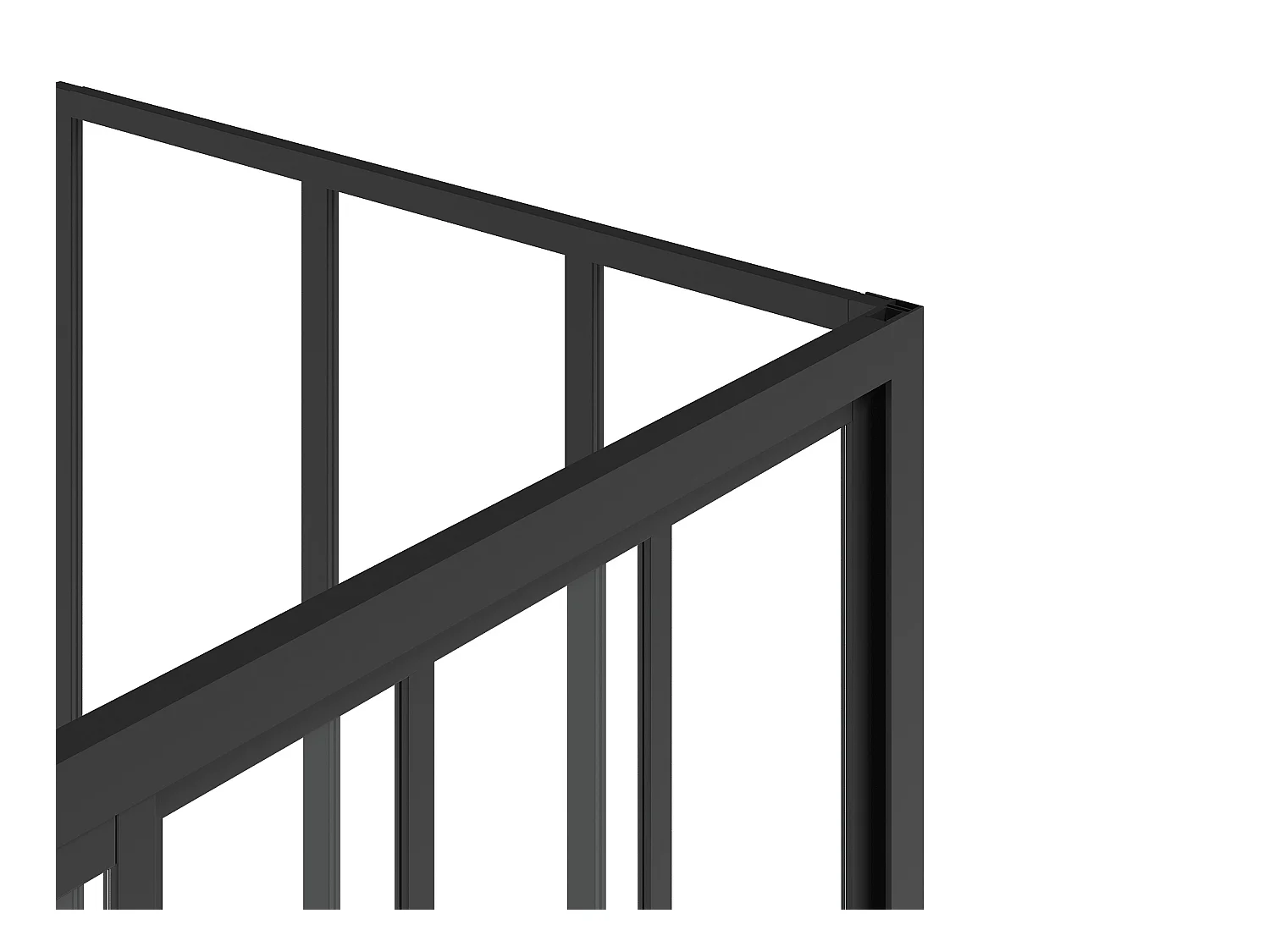 Parete doccia con porta scorrevole 120 x 80 x 195 cm Nero opaco Stile industriale - URBANIK