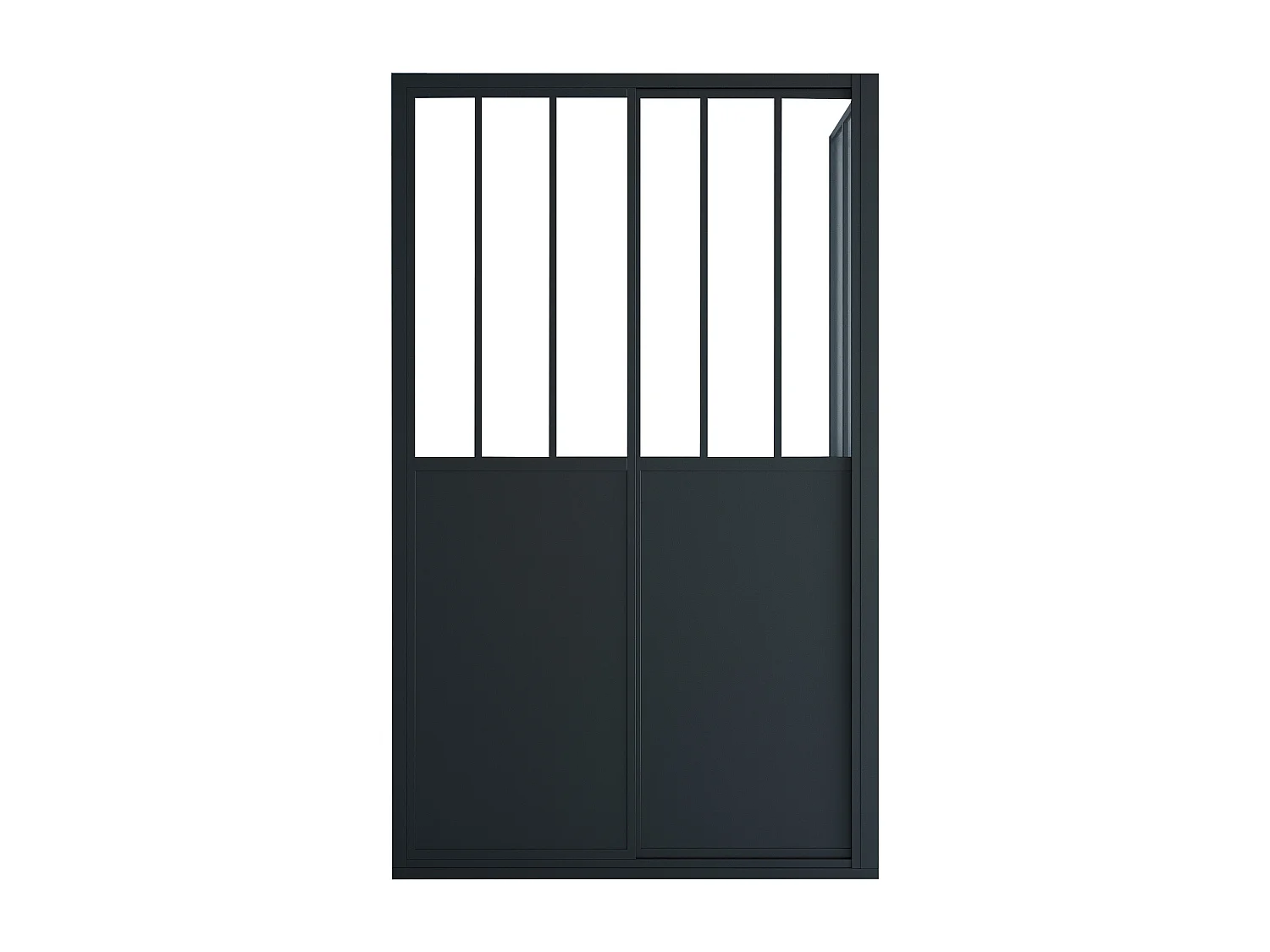 Paroi de douche avec porte coulissante noir mat style industriel - 120 x 80 x 195 cm - URBANIK