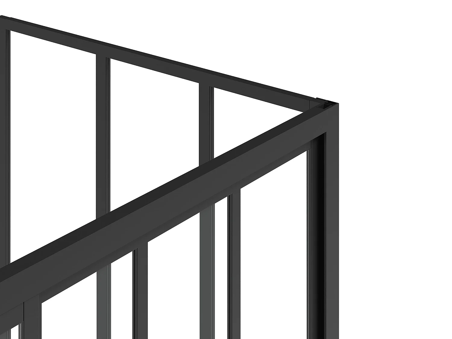 Paroi de douche avec porte coulissante noir mat style industriel - 120 x 80 x 195 cm - URBANIK