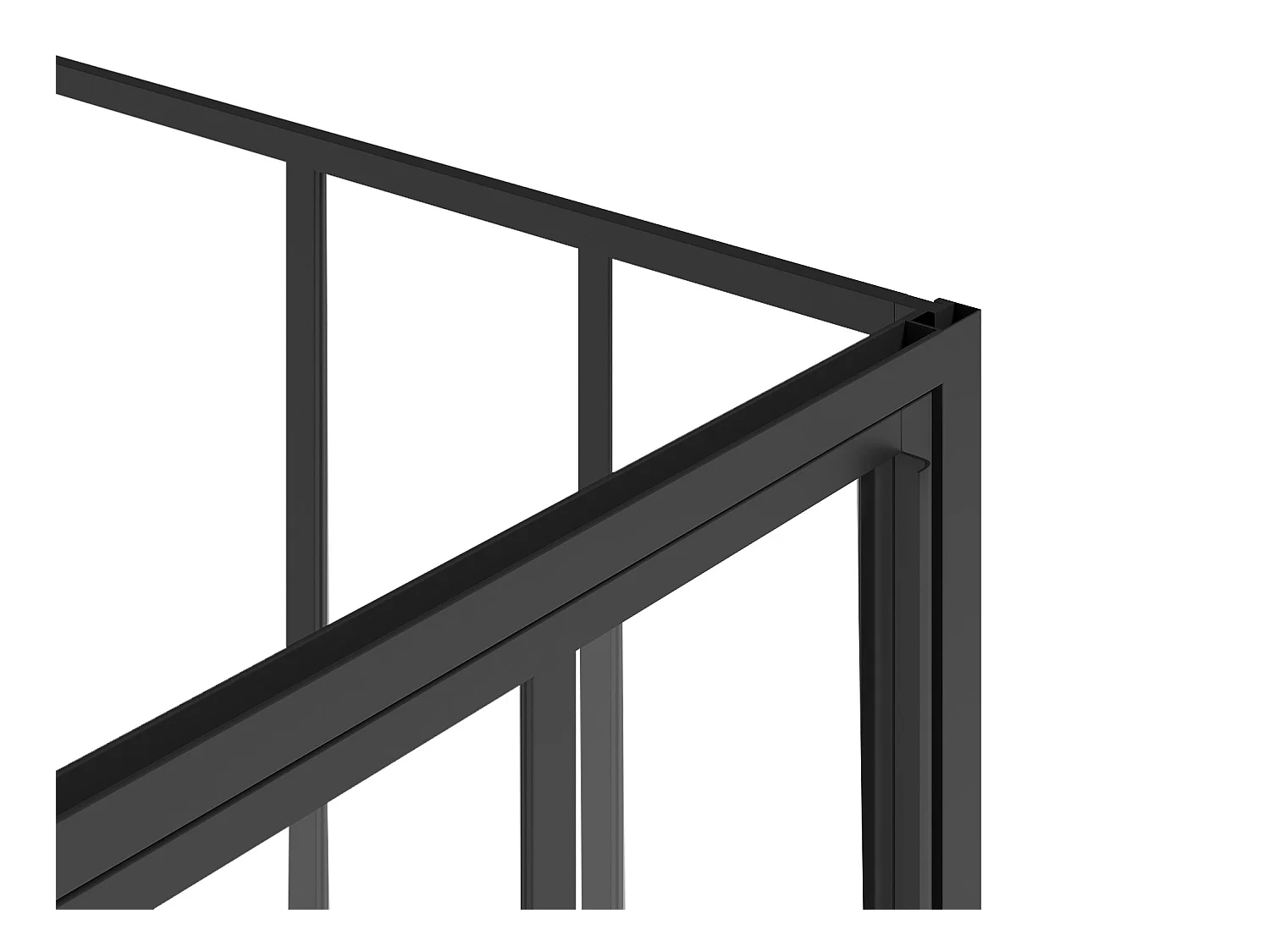 Duschtrennwand mit Schwingtür - Industrial Style - 80 x 195 cm - Schwarz matt - URBANIK