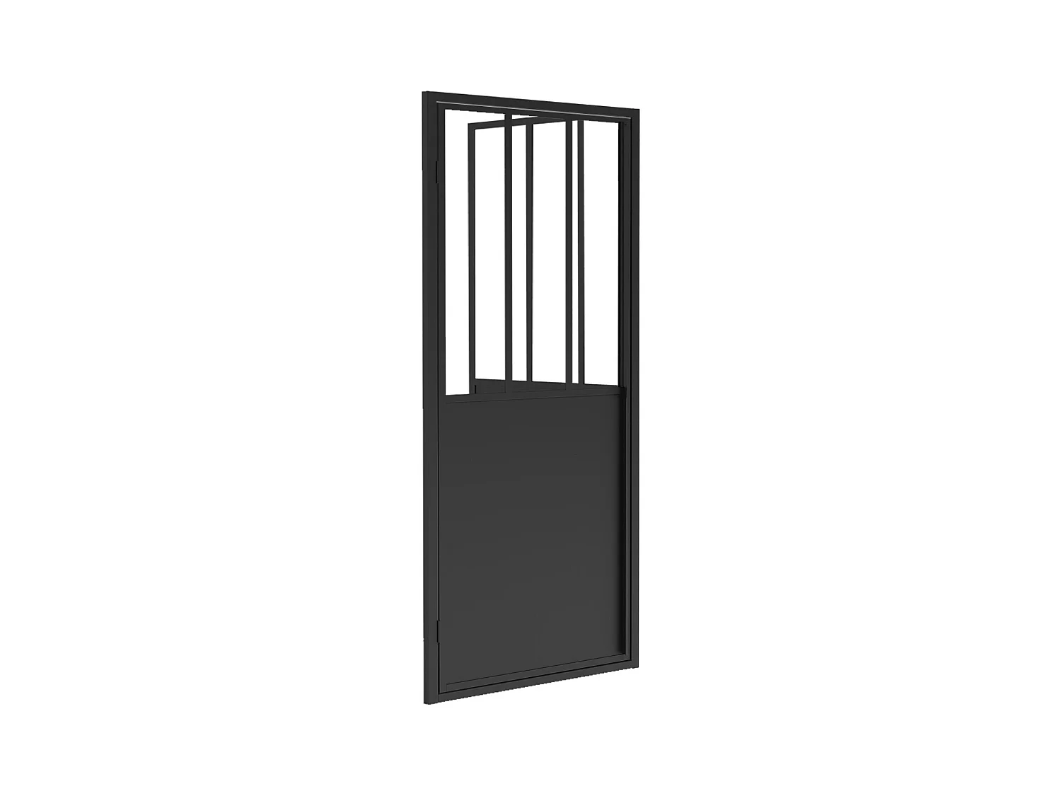 Paroi de douche avec porte pivotante noir mat style industriel - 80 x 195 cm - URBANIK
